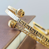 GREEK KEY CROSSOVER FIXED BANGLE
