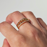 CUBAN DESIGN STONE RING