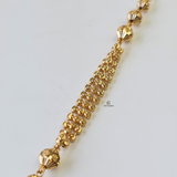 BEADED BRACELET WITH 3 CENTER CHAINS