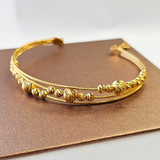 DIAMOND CUT BEAD LINK BANGLE