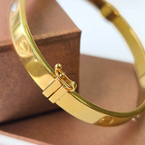 SCREW AND STONE HINGED BANGLE
