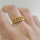 TRIPLE ROW BEADED RING