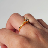 LIFTED SINGLE STONE RING