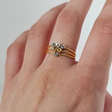 TWO TONE TRIANGLE BEADED RING