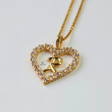R STONE INITIAL HEART CHARM