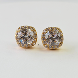 SQUARE HALO STUD EARRINGS