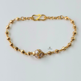 GOLD BRACELET WITH CUBIC ZIRCONIA STONE BALL