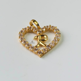 R STONE INITIAL HEART CHARM