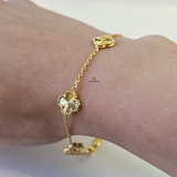 GOLD 5 FLOWER BRACELET - SMALL
