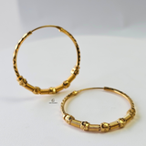 BEADED GOLD HOOPS