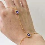AMETHYST HALO HAND CHAIN