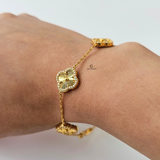 DIAMANTE PAVÉ 5 FLOWER BRACELET - MEDIUM
