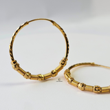 BEADED GOLD HOOPS