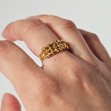 TRIPLE ROW BEADED RING