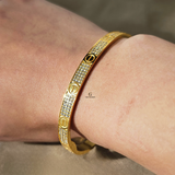 DIAMANTE SCREW HINGED BANGLE