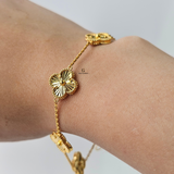 GOLD 5 FLOWER BRACELET
