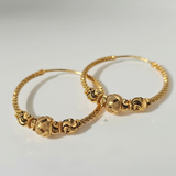 INTRICATE GOLD BEADED HOOPS