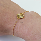 GOLD SINGLE FLOWER BRACELET - MEDIUM