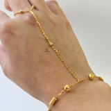 DIAMOND CUT BEADED HAND CHAIN