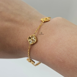 GOLD 5 FLOWER BRACELET - SMALL