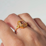 CITRINE HALO SCREW RING