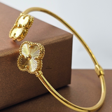 GOLD FLOWER CUFF BANGLE