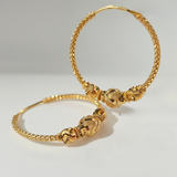 INTRICATE GOLD BEADED HOOPS