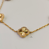 DIAMANTE PAVÉ 5 FLOWER BRACELET - SMALL