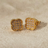 DIAMANTE FLOWER STUDS