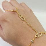 OVAL STONE HAND CHAIN