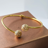 HAMMERED DOUBLE BALL CUFF BANGLE