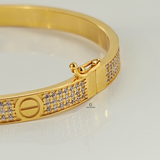 DIAMANTE SCREW HINGED BANGLE