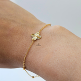 GOLD SATELLITE FLOWER BRACELET