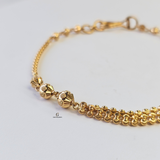BEADED BRACELET WITH 3 CENTER CHAINS