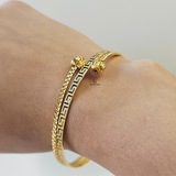 GREEK KEY CROSSOVER FIXED BANGLE