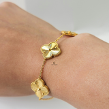 GOLD 3 FLOWER BRACELET