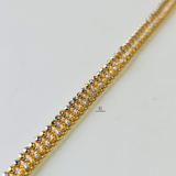 DOTTED DESIGN RHODIUM & GOLD BRACELET