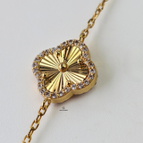 DIAMANTE PAVÉ 5 FLOWER BRACELET - MEDIUM