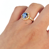 BLUE SAPPHIRE HALO RING