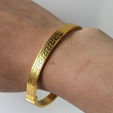 GREEK KEY DESIGN HINGED BANGLE