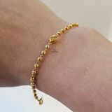 DIAMOND CUT PATTERNED BALL BRACELET