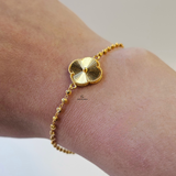 GOLD SINGLE FLOWER BRACELET - MEDIUM