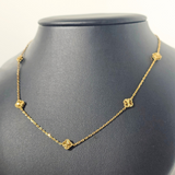 GOLD SMALL 5 FLOWER NECKLACE