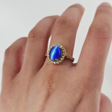 BLUE MARBLE STONE RING