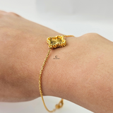 SINGLE FLOWER BRACELET - BEADED EDGE