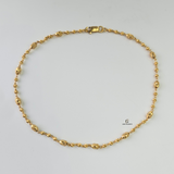 DIAMOND CUT BEADED STATION ANKLET