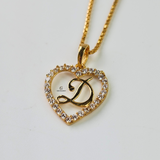 D STONE INITIAL HEART CHARM