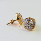 SQUARE HALO STUD EARRINGS