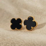 BLACK FLOWER STUD