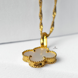 WHITE SINGLE FLOWER NECKLACE